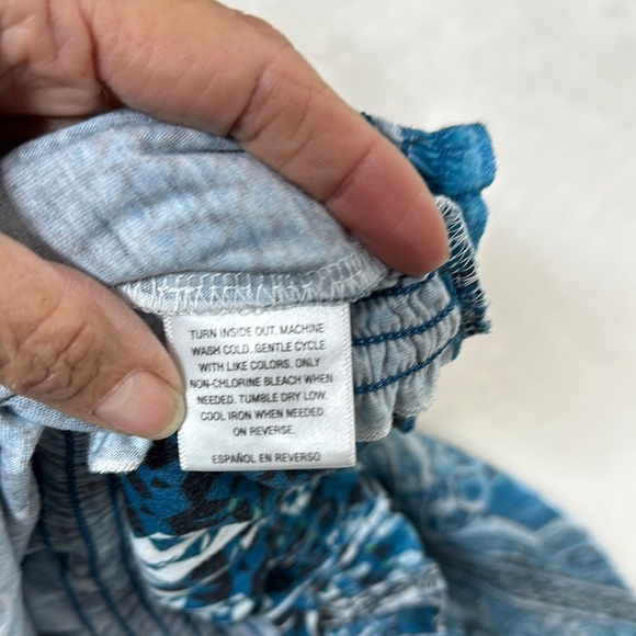 Style & Co. Blue Graphic Blouse with Flutter Sleeves - Picture 9 of 10